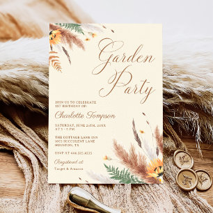 Garden Party Wildflower Floral 1st Birthday Invitation