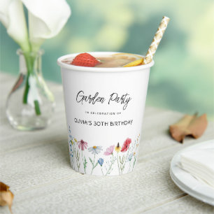 Garden Party Wildflowers Birhtday Paper Cups