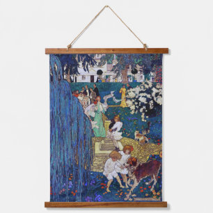 Garden Party with Cat, Jessie Willcox Smith Hanging Tapestry