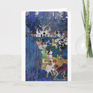 Garden Party with Dog & Cat, Jessie Willcox Smith Card