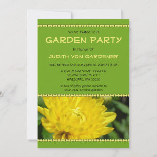 Garden Party Yellow Chrysanthemum Flower Invitation