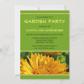 Garden Party Yellow Coreopsis Flower Invitation