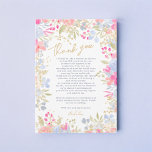 Garden pastel wildflowers 3 photos graduation thank you card<br><div class="desc">Express your gratitude with our Garden Romance Floral Thank You Cards. Adorned with soft pastel florals and graceful script,  these cards offer a charming way to say 'thank you'. Featuring three photos on the back,  you can share cherished moments with your loved ones while extending your appreciation.</div>