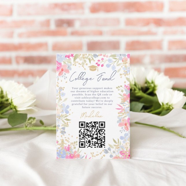 Garden pastel wildflowers college fund graduation enclosure card (Garden pastel wildflowers college fund graduation enclosure card)