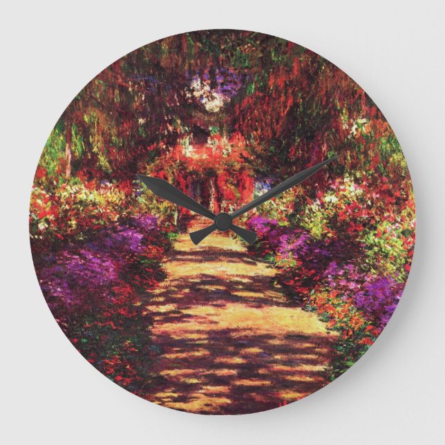 Garden Path by Claude Monet Large Clock (Front)