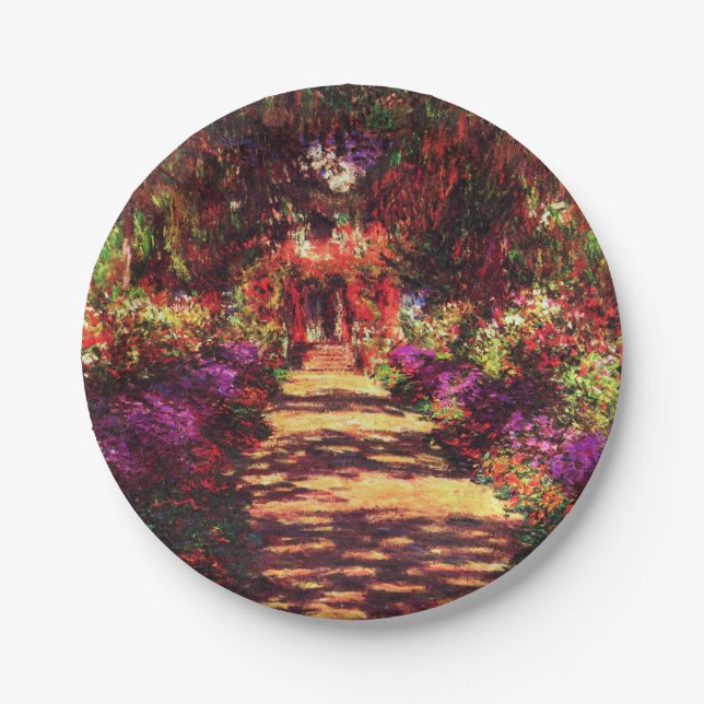Garden Path by Claude Monet Paper Plate (Front)
