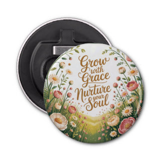 Garden Path Scene Grow With Grace Quote Bottle Opener