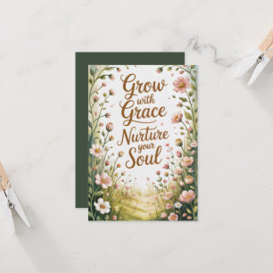 Garden Path Scene Grow With Grace Quote Card