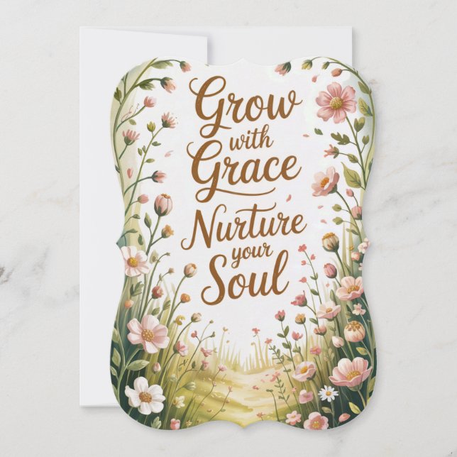 Garden Path Scene Grow With Grace Quote Card (Front)