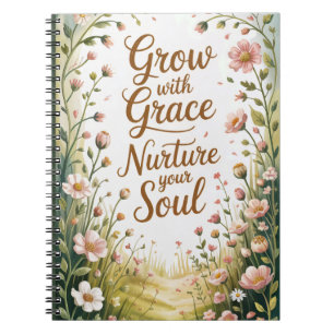 Garden Path Scene Grow With Grace Quote Notebook