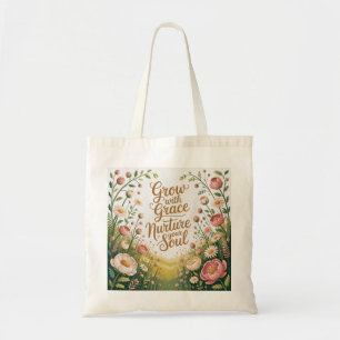 Garden Path Scene Grow With Grace Quote Tote Bag