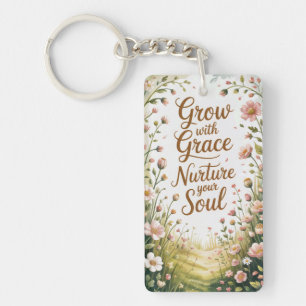 Garden Path Scene Single Sided Key Ring