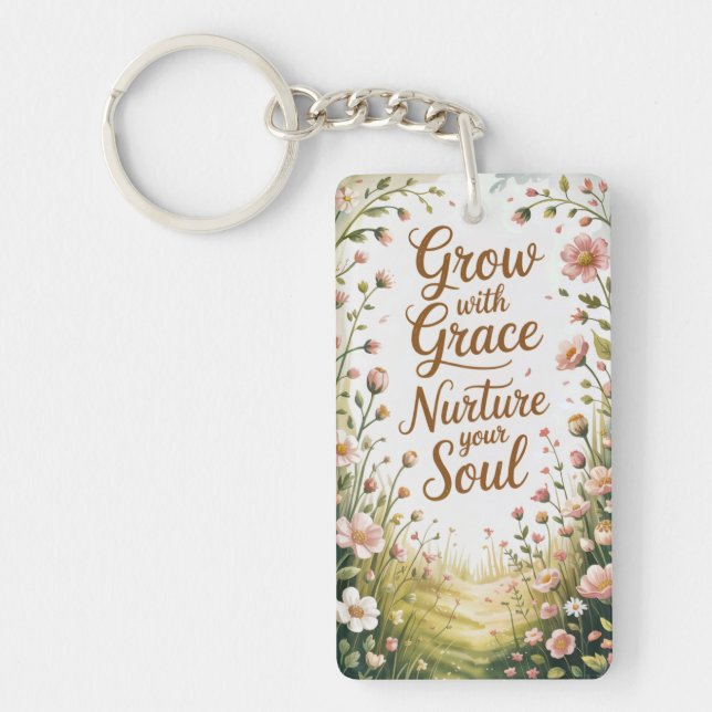 Garden Path Scene Single Sided Key Ring (Front)