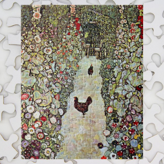 Garden Path w Chickens, Gustav Klimt, Art Nouveau Jigsaw Puzzle (Creator Uploaded)