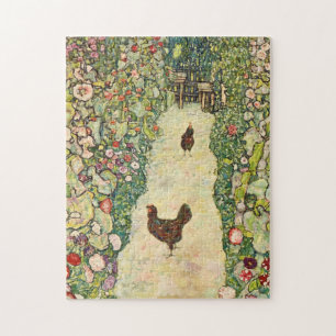 Garden Path with Chickens by Gustav Klimt Jigsaw Puzzle