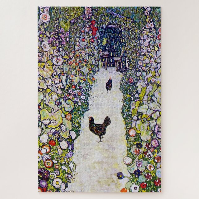 Garden Path with Chickens, Gustav Klimt Jigsaw Puzzle (Vertical)