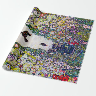 Garden Path with Chickens, Gustav Klimt Wrapping Paper