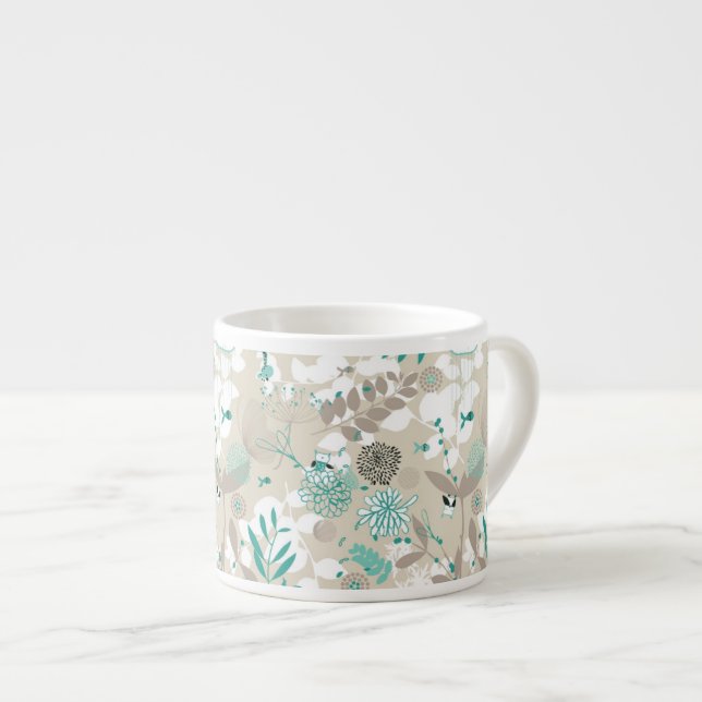 Garden Pattern Espresso Cup (Front Right)