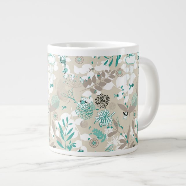 Garden Pattern Large Coffee Mug (Front Right)