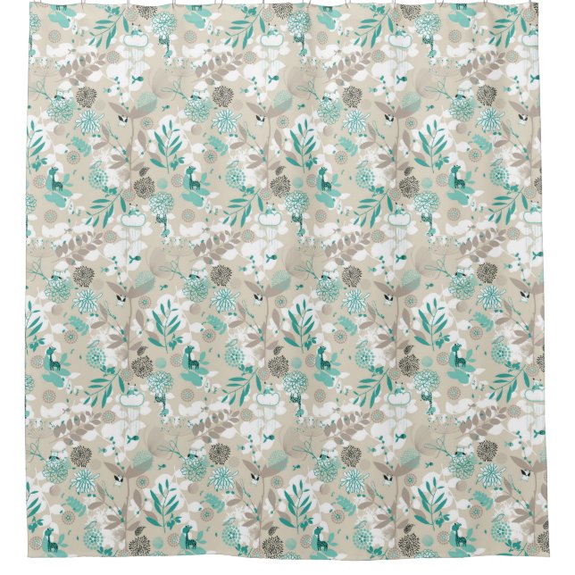 Garden Pattern Shower Curtain (Front)