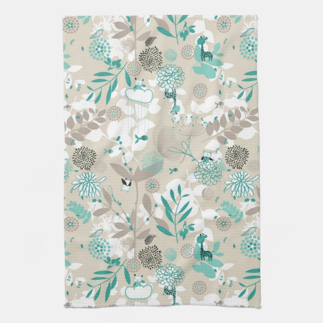 Garden Pattern Tea Towel (Vertical)