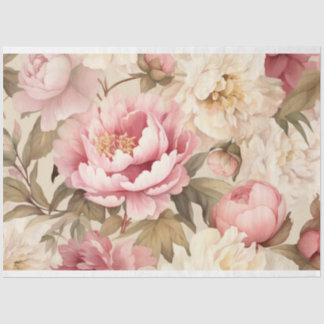 Garden Peonies Tissue or Decoupage Paper