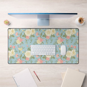Garden Peony Floral Pattern Desk Mat