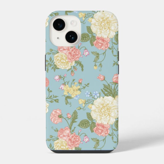 Garden Peony Floral Pattern iPhone Case (Back)