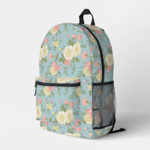 Garden Peony Floral Pattern Printed Backpack