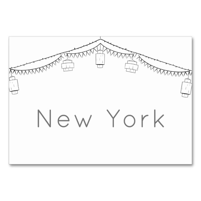 Garden Picnic Minimalist Black and White Wedding Table Number (Front)