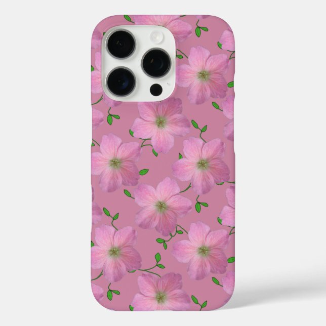 Garden Pink Geranium Flower on any Colour Case-Mate iPhone Case (Back)