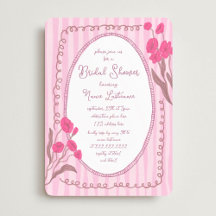 Garden Pink Whimsical Hand Painted Bridal Shower