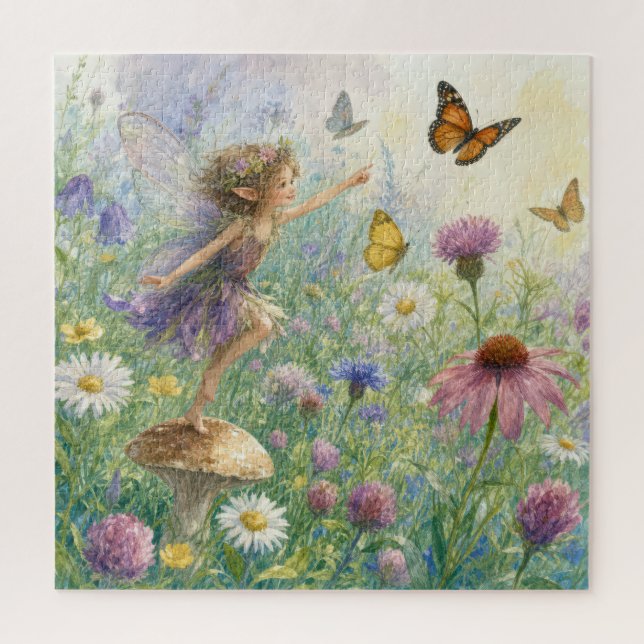 Garden Pixie with Butterflies Jigsaw Puzzle (Vertical)