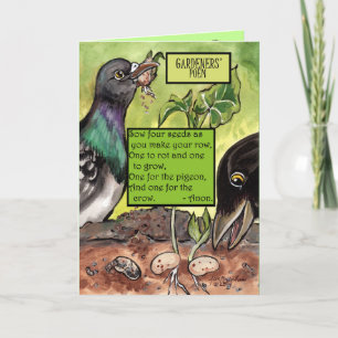 Garden Poem Seeds Plants Birds Garden Green Spring Card