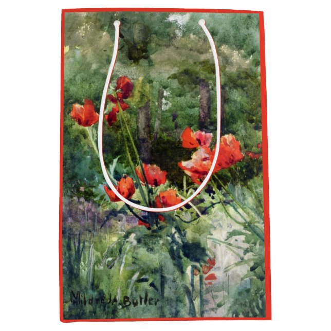 Garden Poppies (by Mildred Anne Butler) Medium Gift Bag (Front)