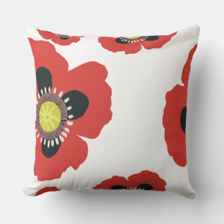 garden poppies cushion