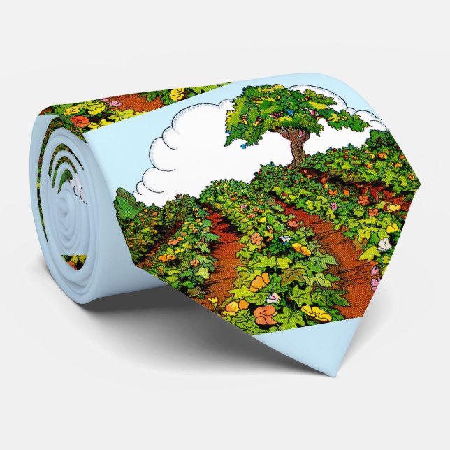 garden print tie (Rolled)