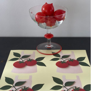 Garden Produce Wrapping Paper   Aprons & Tomatoes