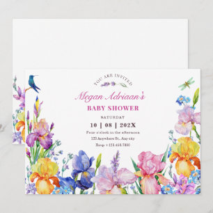 Garden Purple Flower bloom baby shower Invitation