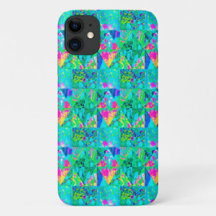 Garden Quilt Painting with Hydrangea and Blues iPhone 11 Case