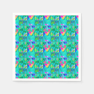 Garden Quilt Painting with Hydrangea and Blues Napkin