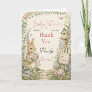 Garden Rabbit Baby Shower Thank You Card