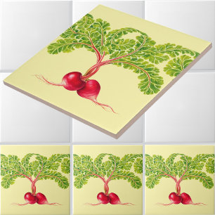 Garden Radishes Frieze Pattern Ceramic Tile