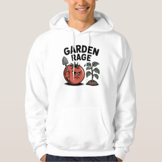 Garden Rage – Angry Tomato with Shovel Cartoon Hoodie