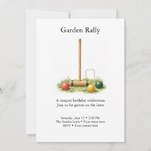 Garden Rally Croquet Birthday Invitation