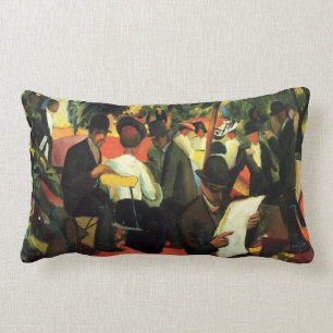 Garden Restaurant by August Macke Lumbar Cushion