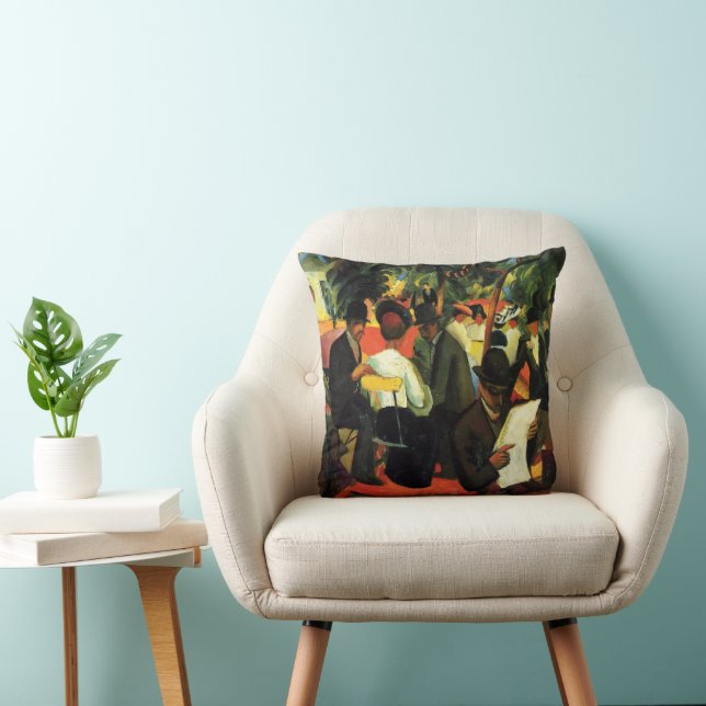Garden Restaurant by August Macke. Vintage Art Cushion (Chair)