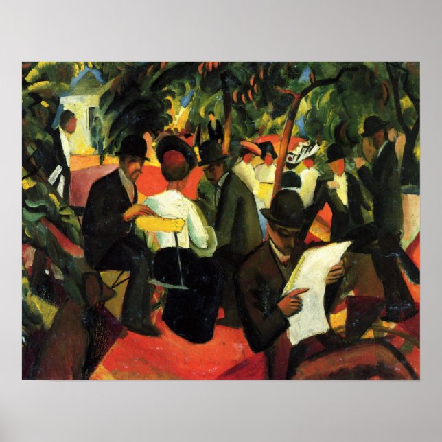 Garden Restaurant by August Macke. Vintage Art Poster (Front)