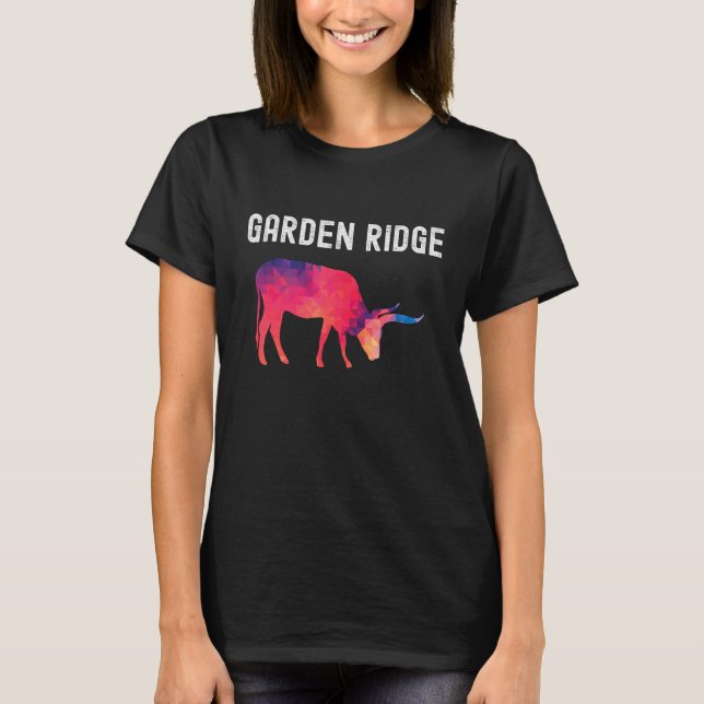 GARDEN RIDGE Texas  Vivid Geometric Longhorn Cattl T-Shirt (Front)