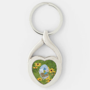Garden Rock Painting Key Ring
